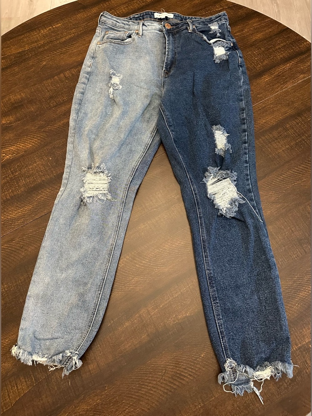 Almost Famous Distressed Split-Color Jeans-Juniors 9